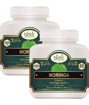 Biotic Moringa Oleifera Leaf 500mg Capsule Capsule 120 no.s Pack of 2