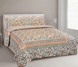 3001-k-Bedsheet Adda- Pure Cotton Double Bedsheet With Two Pillow Cover - Special Offer for Min 2 or More buyer Customer  -DB-(90*108 IN)
