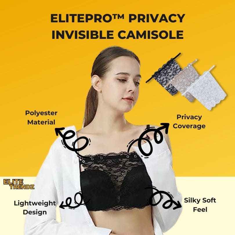 ELITEPRO™ MISS LACY NET TRIM CAMISOLE-Black White & Beige / Pack Of 3