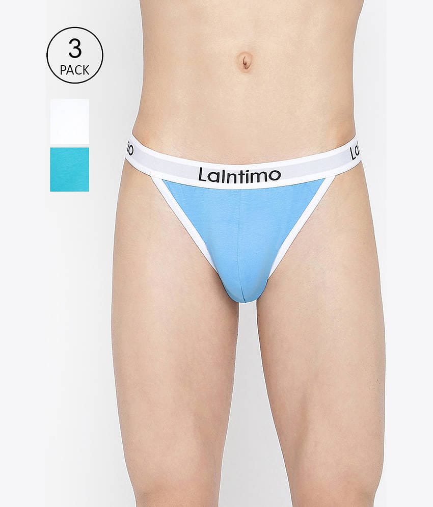 La Intimo Pack of 3 Cotton Briefs For Men's ( Multicolor )