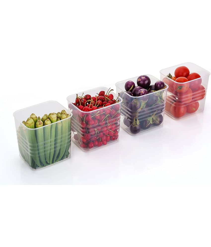 FIT4CHEF Fridge Storage Box PET Transparent Multi-Purpose Container ( Set of 4 )