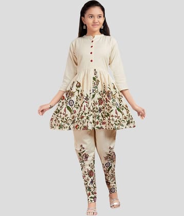 Aarika Girls Cotton Kurta and Pant Set ( Pack of 1 , Cream )