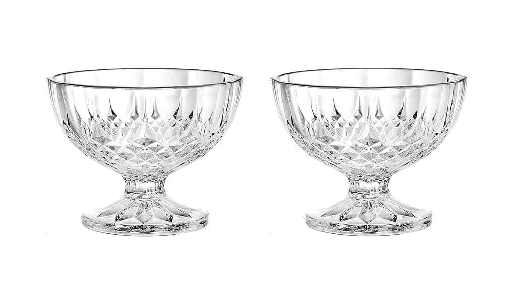 Ice Cream Bowls | Crystal Glass Cups | Sweets Serving Bowls use for Desserts, Milkshak, Fruit, Falooda, Coffee and Pudding Nuts | Pack of 6 |