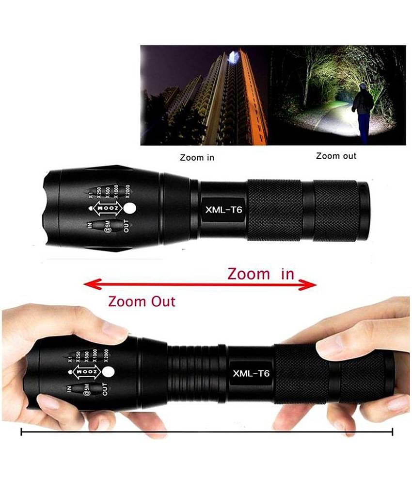 SHB 5W LED Flashlight Emergency Torch 5 Modes(18650 Lithium-ion Battery included)