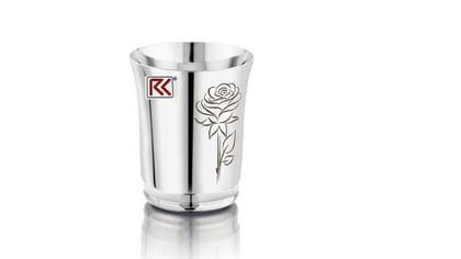 RK Stainless Steel Water Glasses Economic Pari-7 Design with Laser Flower Design | Capacity: 300 ML | Set of 4 Glasses RK Stainless Steel Water Glasses Economic Pari-7 Design with Laser Flower Design | Capacity: 300 ML | Set of 4 Glasses