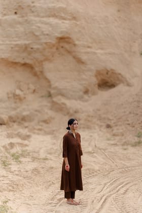 Coffee Brown Kurta set-S