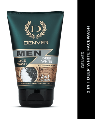 Denver Deep White Face Wash (2 in 1) 100 gm For Men ( Pack of 1 )