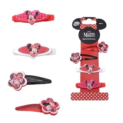 Li'l Diva Minnie Mouse Hair Clips - 4 pcs For Girls 3 Years And Above