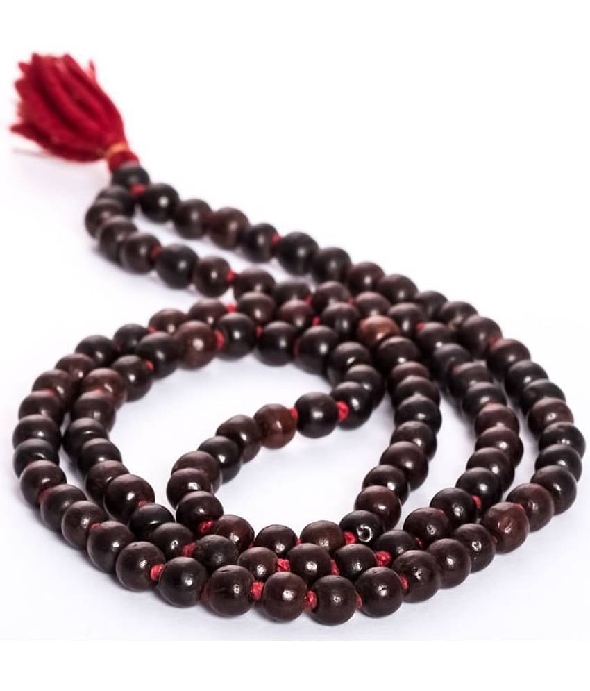 Red Sandalwood Mala (7mm, Beads 108+1) with Gaumukhi
