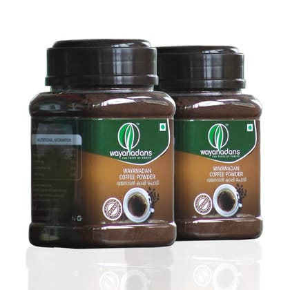 WAYANADANS Black Coffee powder,100% Natural graded Coffee, Sugar Free - Smooth Rich Taste, Aromatic Coffee Made With Premium Blend of Robusta Strong Coffee Beans (150 Pack of 2, Coffee)