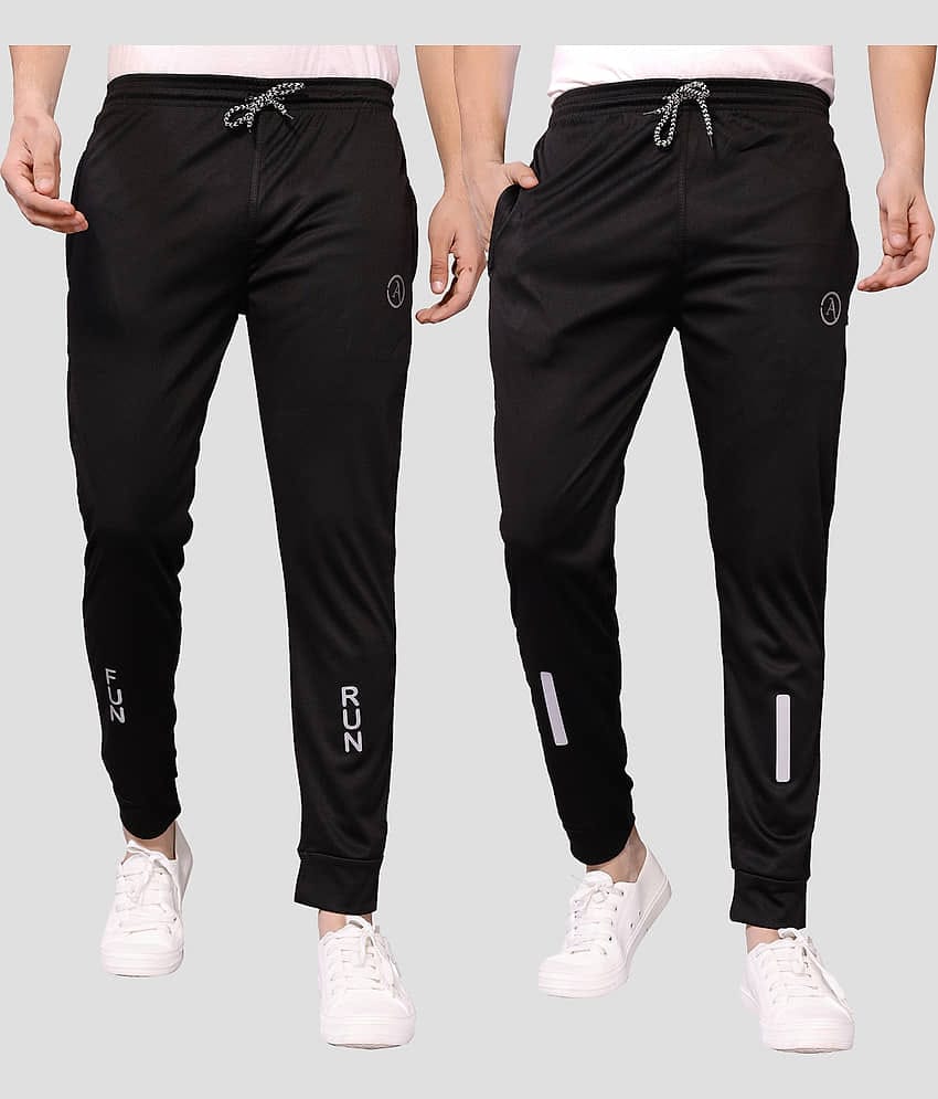 Anand Multicolor Lycra Men's Joggers ( Pack of 2 )