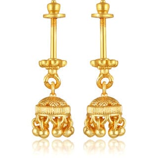 Vivastri Premium 1 Gram Gold Plated Alloy Bugadi Earrings for Women  Girls - VIVA1040BUGADI