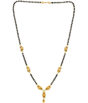 Jewar Mandi Mangalsutra Kanthi Gold Plated Simply Look Black Crystal Jewelry for Women