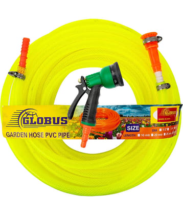 Globus Garden Nylon Water Hose Pipe(Length-10 Mtr & Thickness-1/2"/12.5mm)Multicolour with Gun Sprayer
