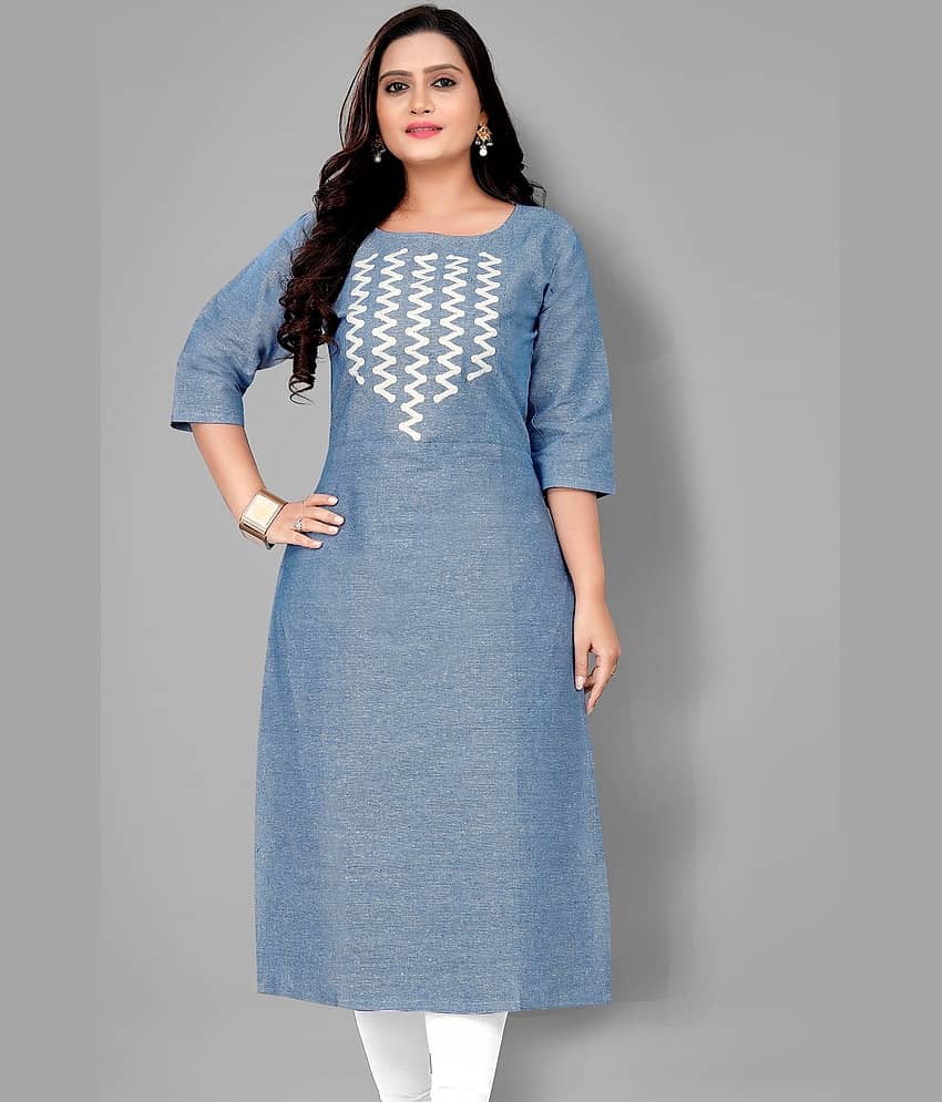 Hetsa - Pink Cotton Women's Straight Kurti ( Pack of 1 )