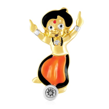 Senco Gold Chota Bheem Kids Diamond Pendant (2.5 gram / 0.06 Ct / HI-SI / 18K Yellow Gold)