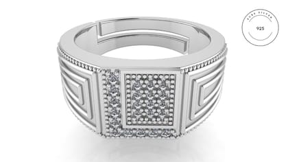 Silver Ring for Boys and Men Silver Ring-FREE SIZE (ADJUSTABLE) / Silver