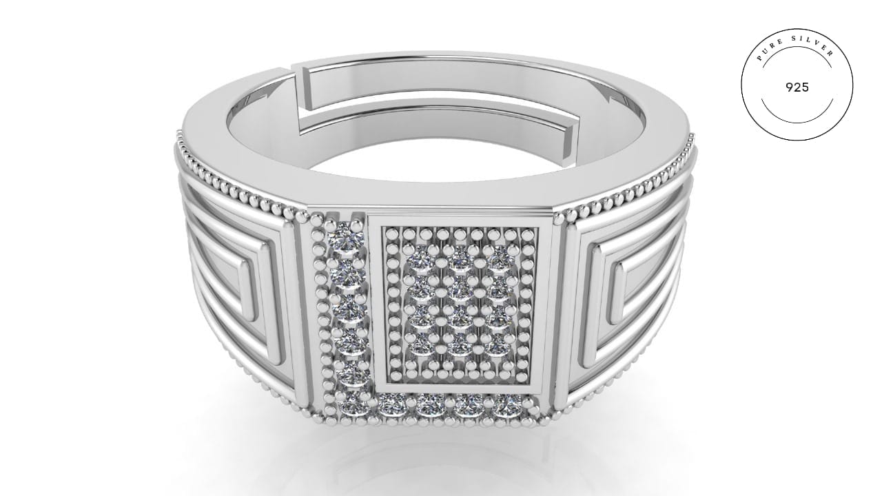 Silver Ring for Boys and Men Silver Ring-FREE SIZE (ADJUSTABLE) / Silver