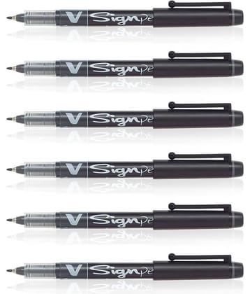 Pilot V Sign Pen Black Pack of 6