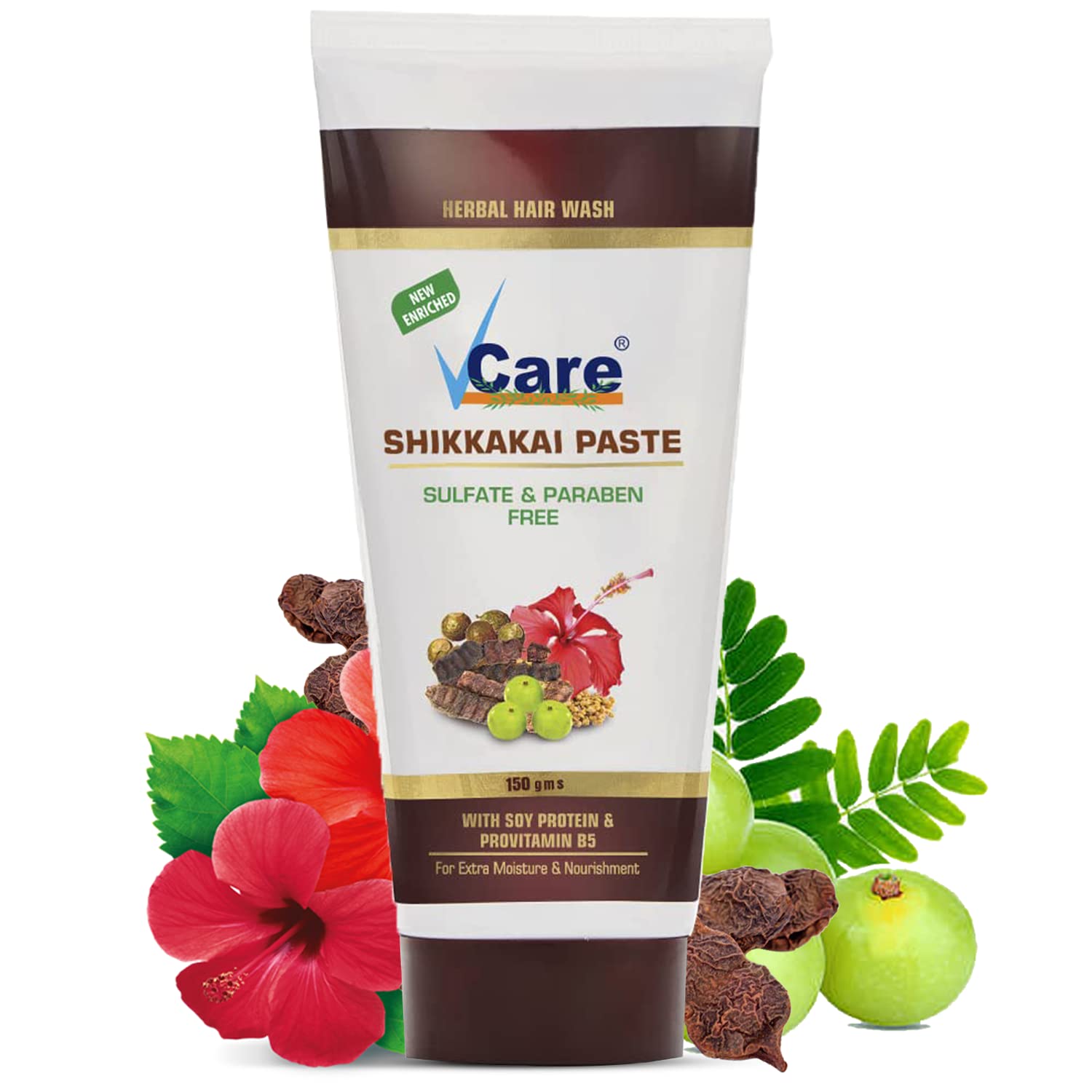 Vcare Shikkakai Paste, Natural Shikkakai Paste Reduces Hair Fall And Promotes Hair Growth, 150Gm