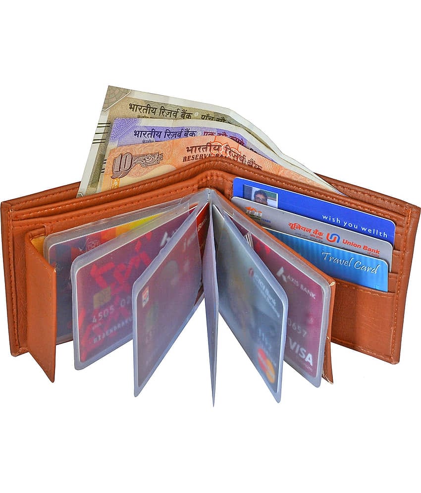 Loopa - Tan PU Men's Two Fold Wallet ( Pack of 1 )