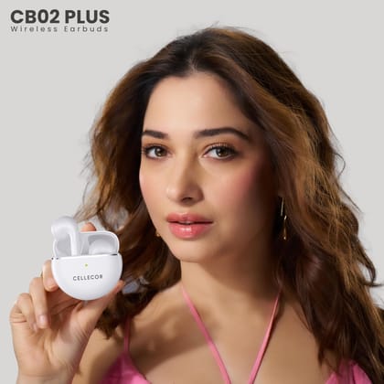 CELLECOR BroPods CB02+ Waterproof TWS with 25 Hours Playtime, Automatic Pairing, ENC Bluetooth Headset (White )