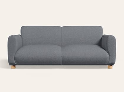Fluffy 3 Seater Fabric Sofa (3-Years Warranty, Solid Wood, Grey)