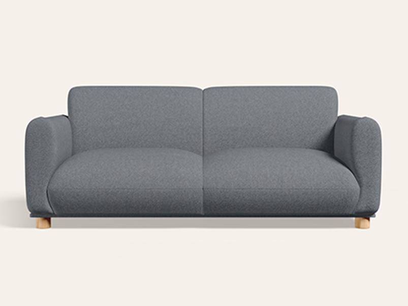 Fluffy 3 Seater Fabric Sofa (3-Years Warranty, Solid Wood, Grey)