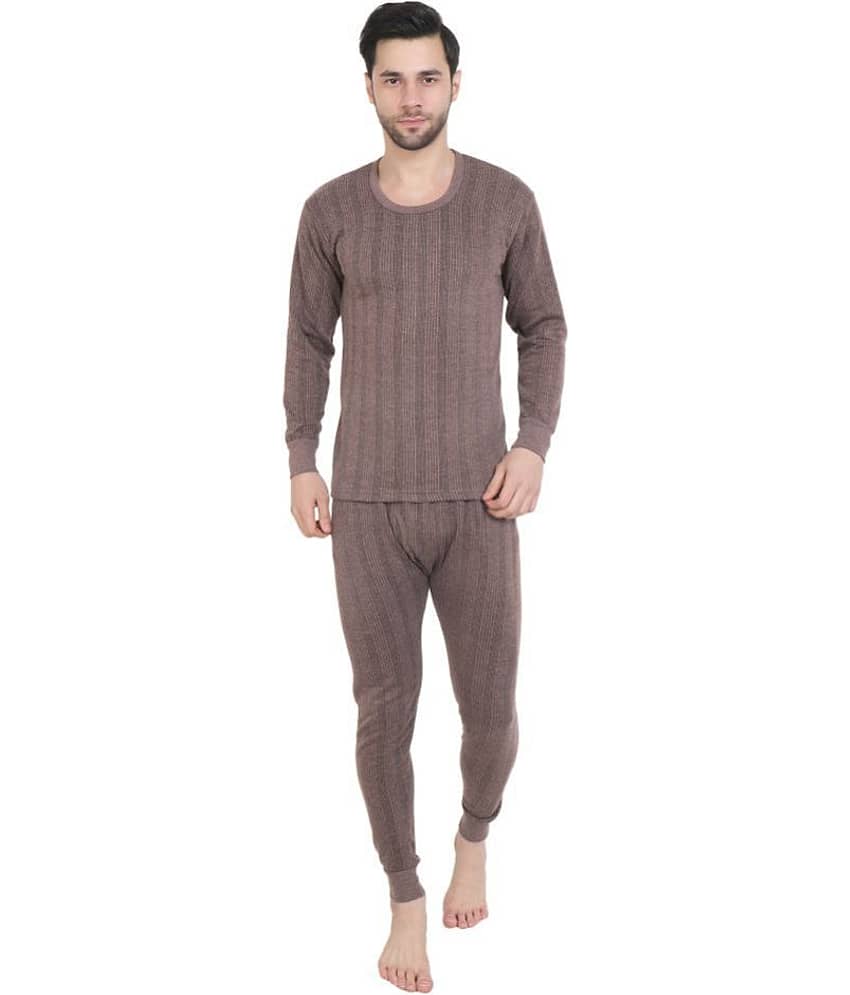 Zeffit Pack of 1 Cotton Thermal Sets For Men's ( White )