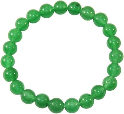 CRUZINE Green Jade Beaded Bracelet