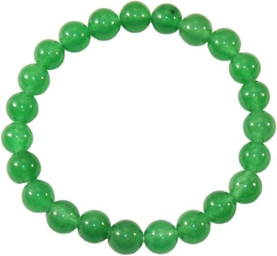CRUZINE Green Jade Beaded Bracelet