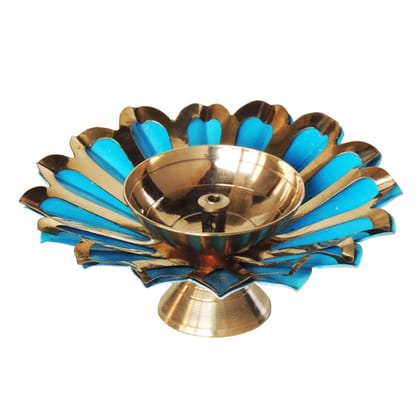 Iron & Brass Deepak Colour Blue 4 Inch (ZMAS517 B) Iron & Brass Deepak Colour Blue 4 Inch (ZMAS517 B)