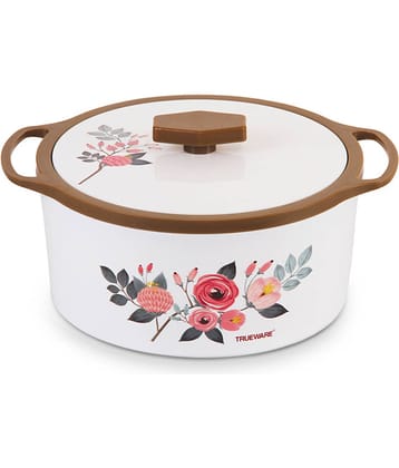 Trueware Florra Inner Steel Brown Plastic Thermoware Casserole ( Set of 1 , 1500 mL )