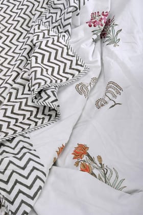 Chevron Garden Cotton Muslin Dohar-Single - 60 x 90 in / Green / Green