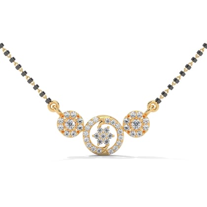 Giana Moissanite Silver Mangalsutra | 22KT Gold Vermeil-Yellow Gold / 16Inches + 1inch Extension