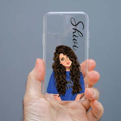Personalized Cute Girl Transparent Silicon Case Customised with Name for Oppo, Vivo, Redmi, Realme, Poco, Mi, OnePlus, Samsung, iPhone, and More - design 70 Personalized Cute Girl Transparent Silicon Case Customised with Name for Oppo, Vivo, Redmi, Realme, Poco, Mi, OnePlus, Samsung, iPhone, and More - design 70