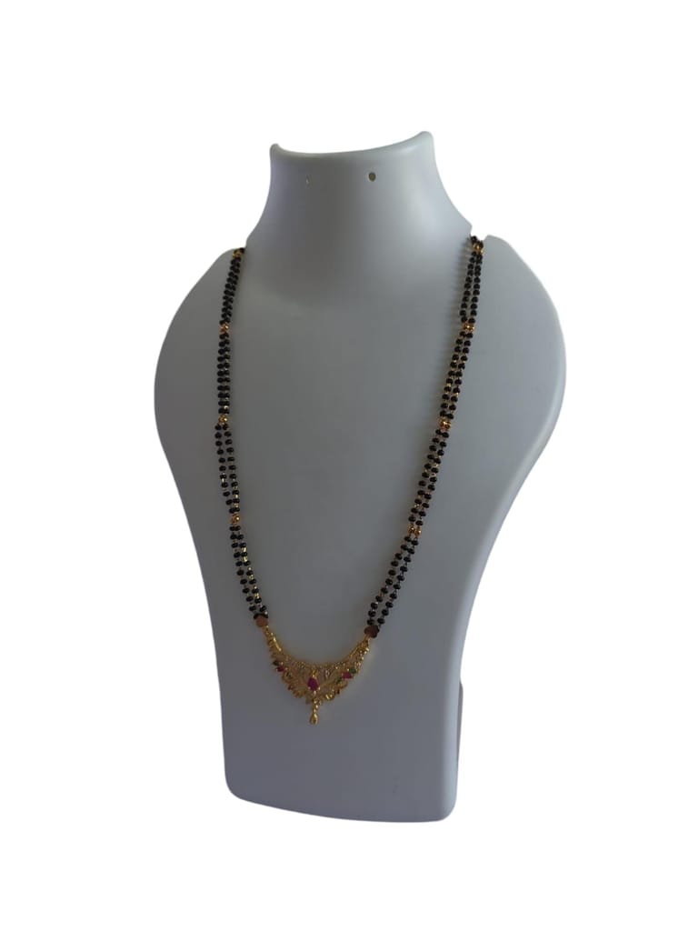 Black Beads Mangalsutra with Gold Pendant for Women