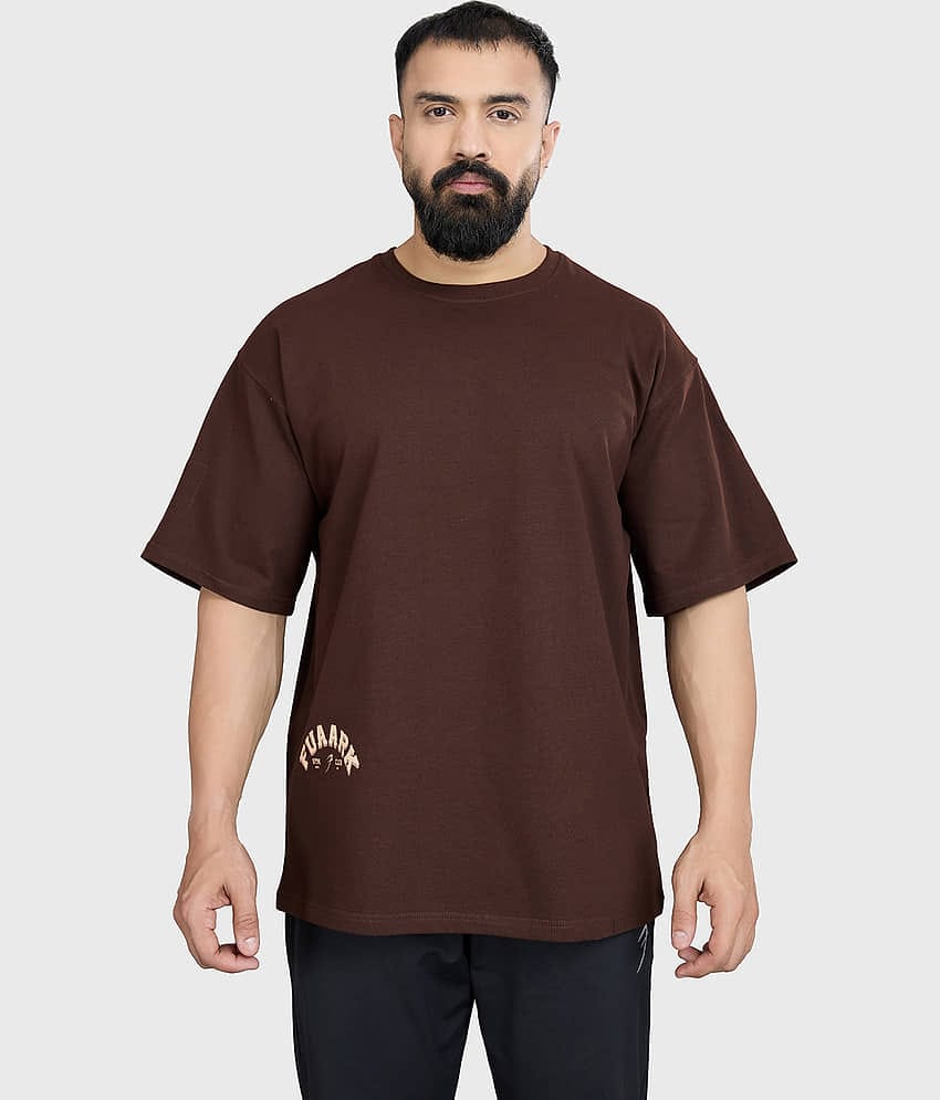 Fuaark Coffee Cotton Oversized Fit Men's Sports T-Shirt ( Pack of 1 )
