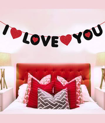 Zyozi I Love You Banner for Valentines Day Decorations, Valentines Day Decor with I Love You Banner, Banner for Engagement, Wedding, Anniversary, Valentine Banner for Fireplace
