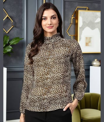 Zima Leto Women's Polyester Regular Top ( Brown )