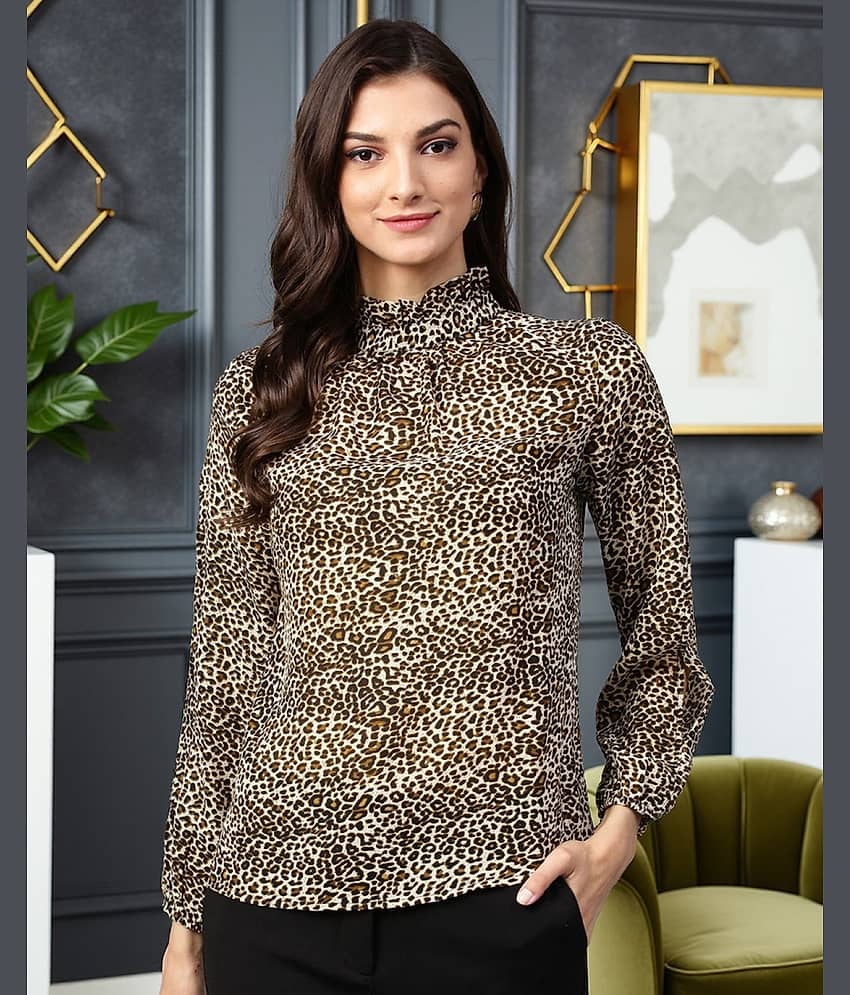 Zima Leto Women's Polyester Regular Top ( Brown )