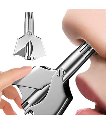 GLOWELL Hair Nose Remover Silver Corded,Cordless Nose Trimmer With 60 minutes Runtime