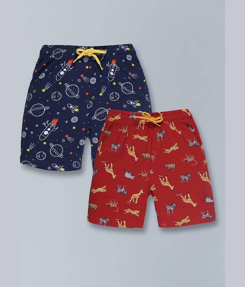 PLUM TREE Pack of 2 Cotton Shorts For Boys ( Light Blue )
