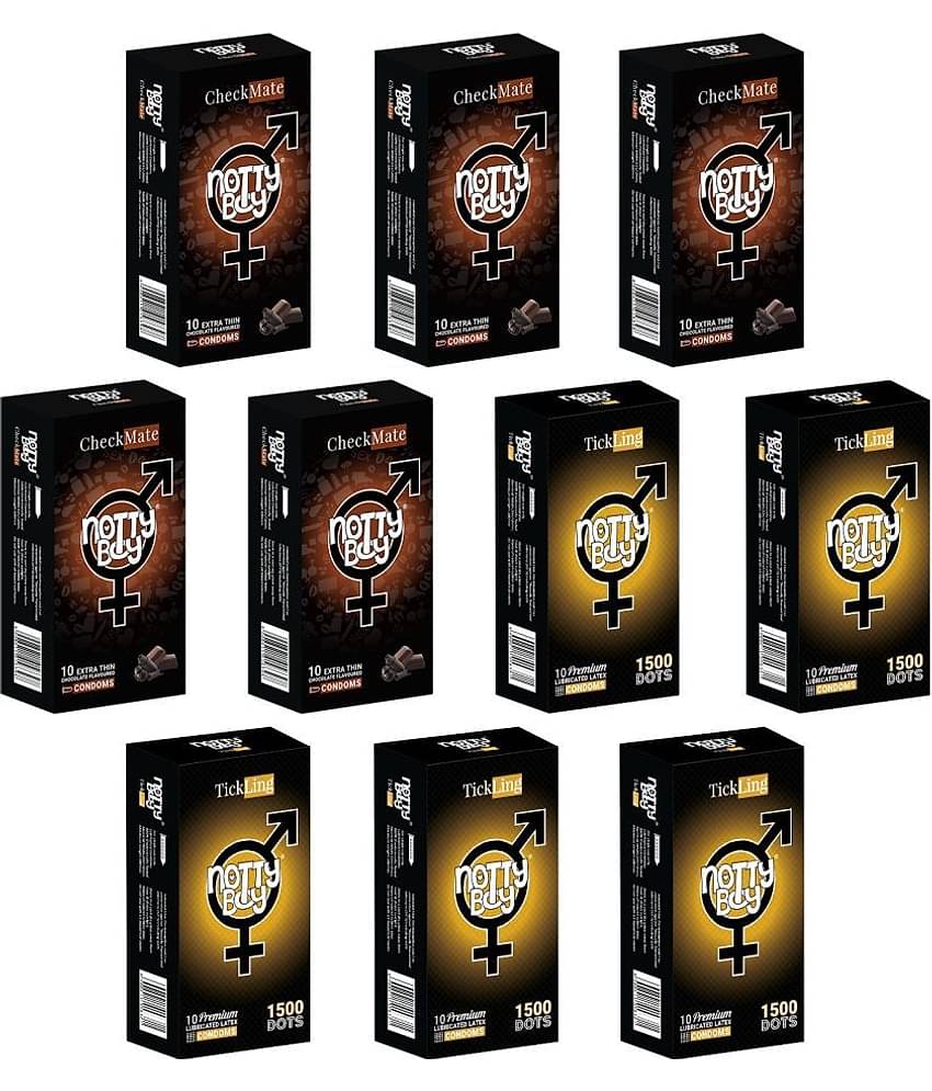 NottyBoy Extra Dotted and Chocolate Flavour Condoms Pack of 100
