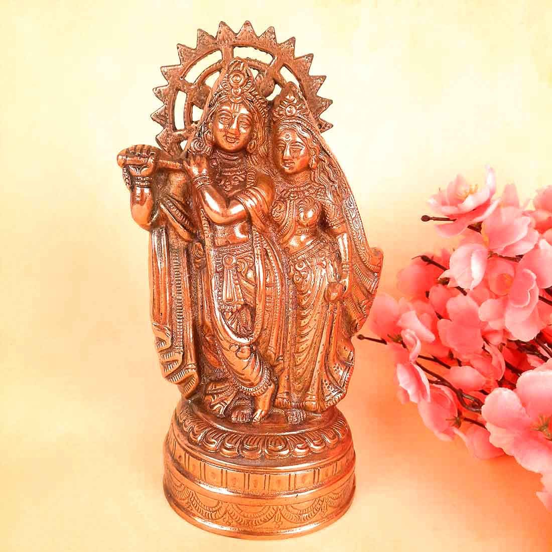 Radha Krishna Statue | Shri Radhe Krishna Murti Idol | Religious & Spiritual Sculpture - for Gift, Home, Table, Living Room, Office, Puja Room Decoration - 9 Inch