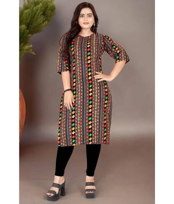 AMTHI Cotton Blend Printed Straight Women's Kurti - Pink ( Pack of 1 )