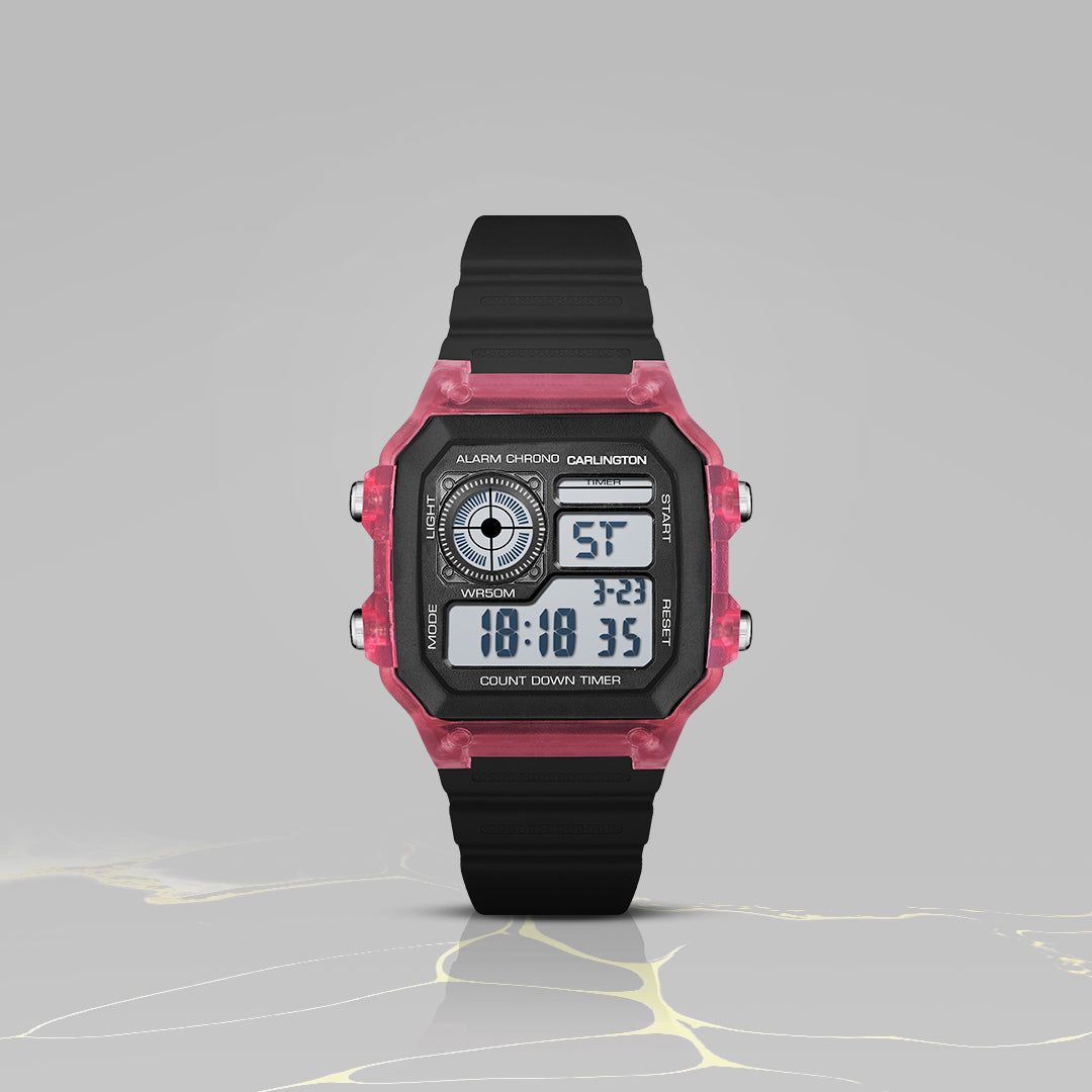 Carlington Endurance Series Digital Sports Watches For Men & Women - CT_9079 Red-Black