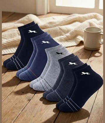 PLIMA Pack of 5 Men's Cotton Ankle Length Socks ( Black )
