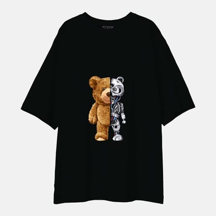 ROBO TEDDY - Unisex Oversized T-Shirt-XS-S / Black
