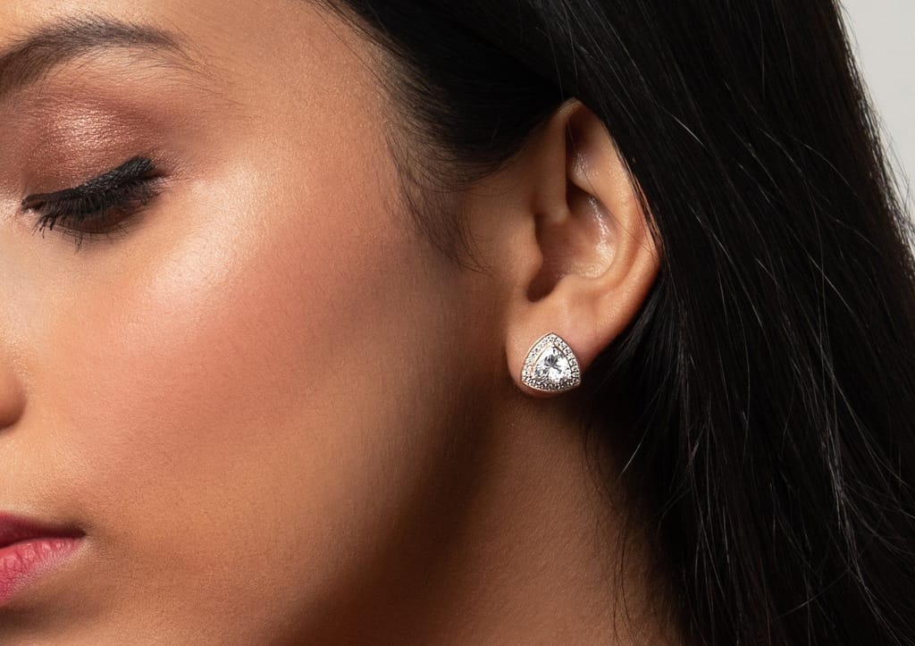 Trillion Halo Solitaire Studs